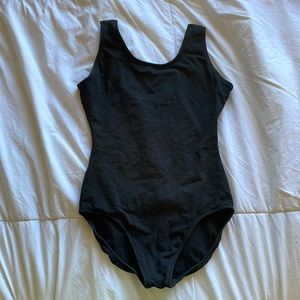 eurotard basic black tank ballet leotard - CH size M, but would fit adult s-m